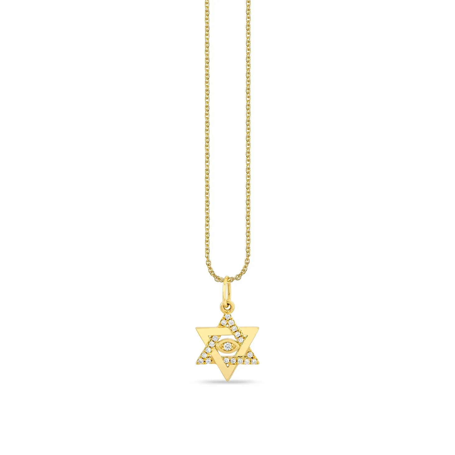 Gold & Diamond Star Of David Marquise Eye Charm
