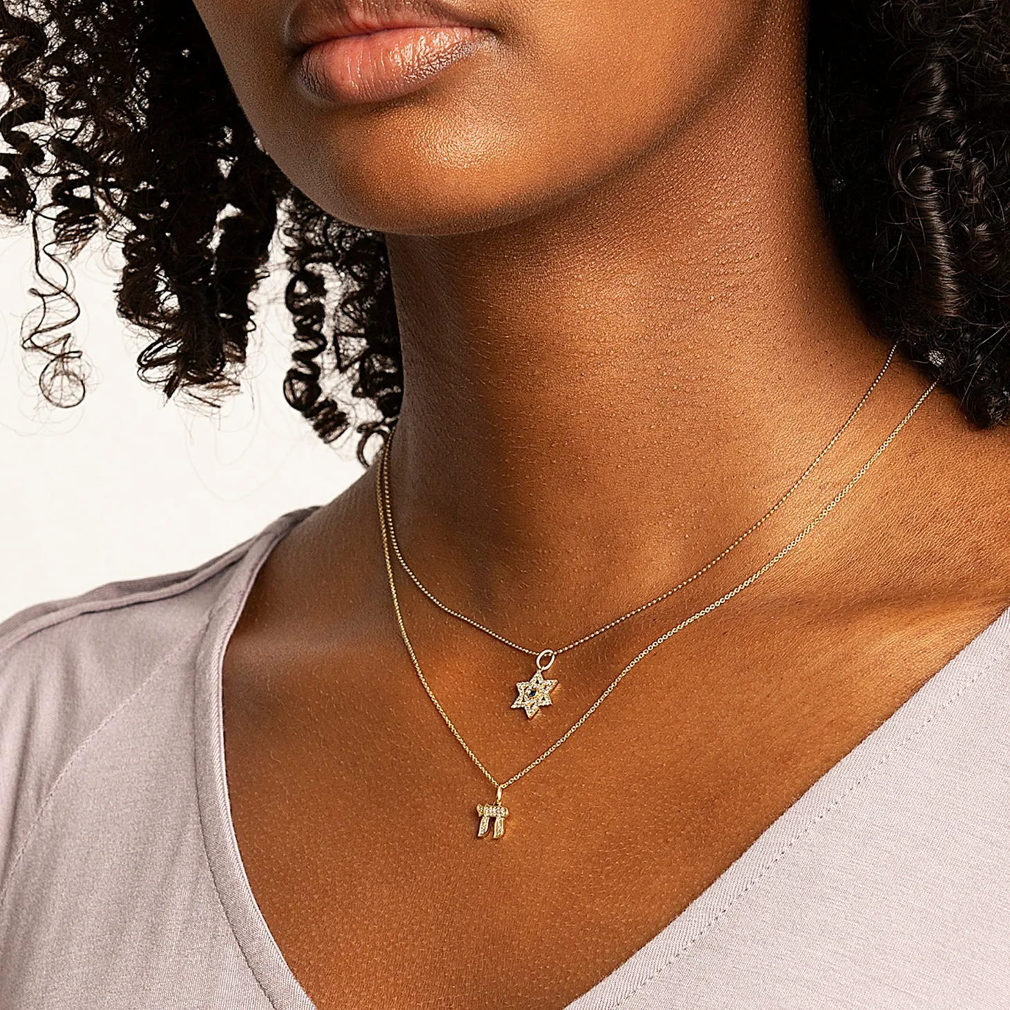 Gold & Diamond Star of David Charm