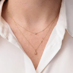 Gold & Diamond Star of David Charm