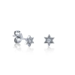 Gold & Diamond Star Of David Stud