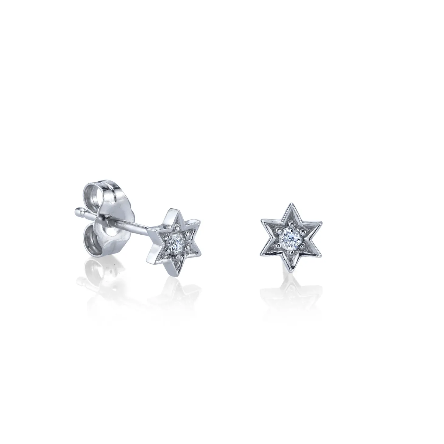 Gold & Diamond Star Of David Stud