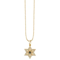 Gold & Diamond Star of David Charm