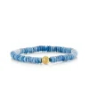 Gold & Diamond Starfish & Clam Shell on Blue Opal Heishi
