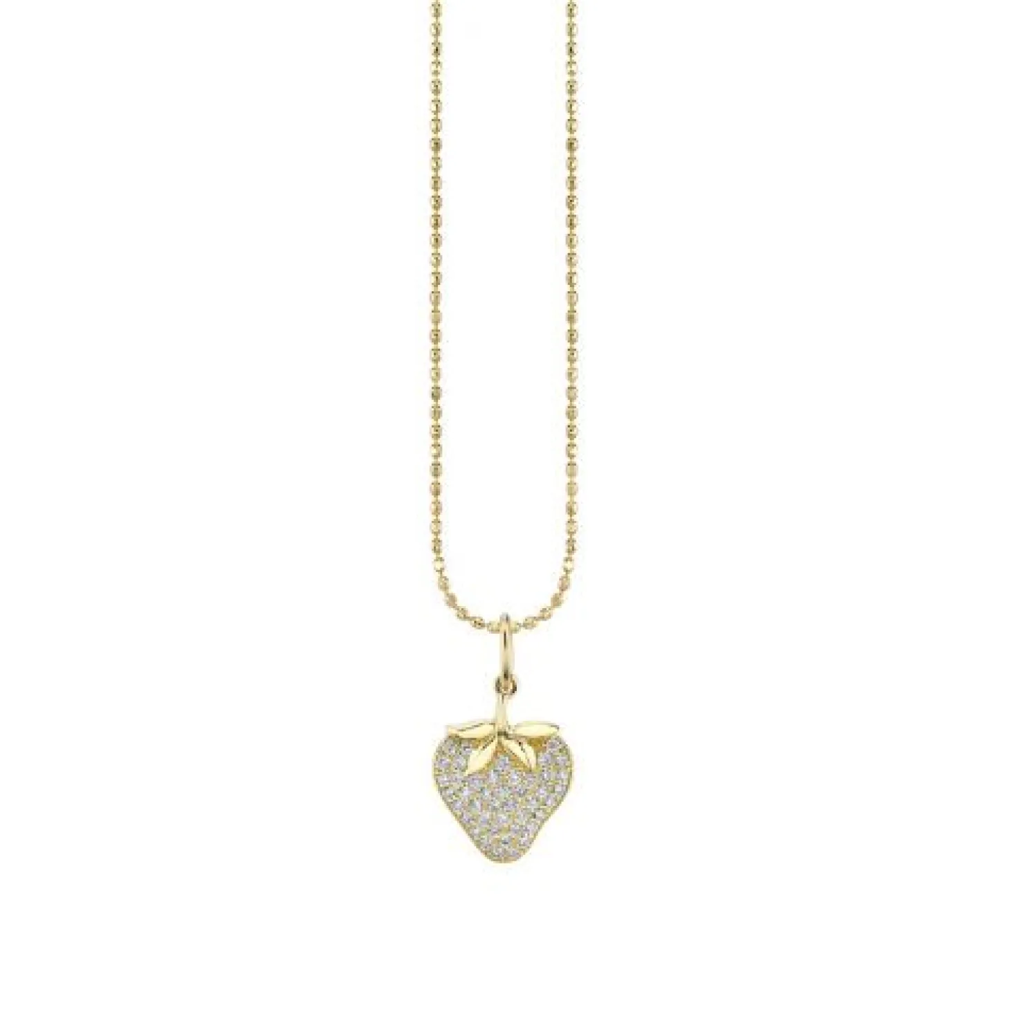 Gold & Diamond Strawberry Charm