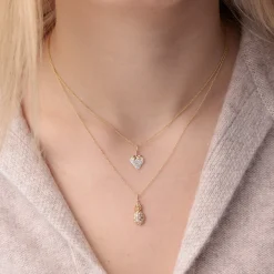Gold & Diamond Strawberry Charm