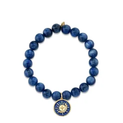 Gold & Diamond Sun & Moon Medallion on Kyanite