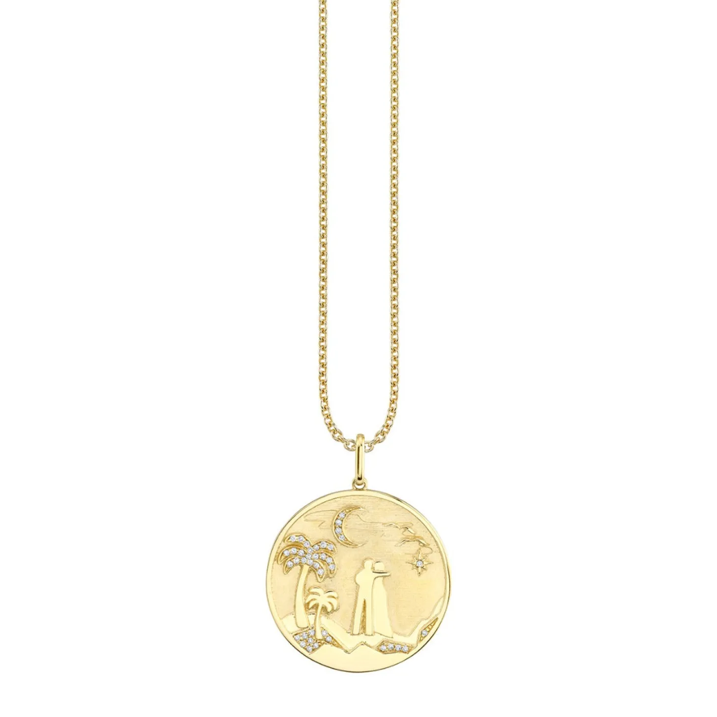 Gold & Diamond Sunset Coin Charm