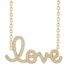 Gold & Diamond Supersize Script Love Necklace