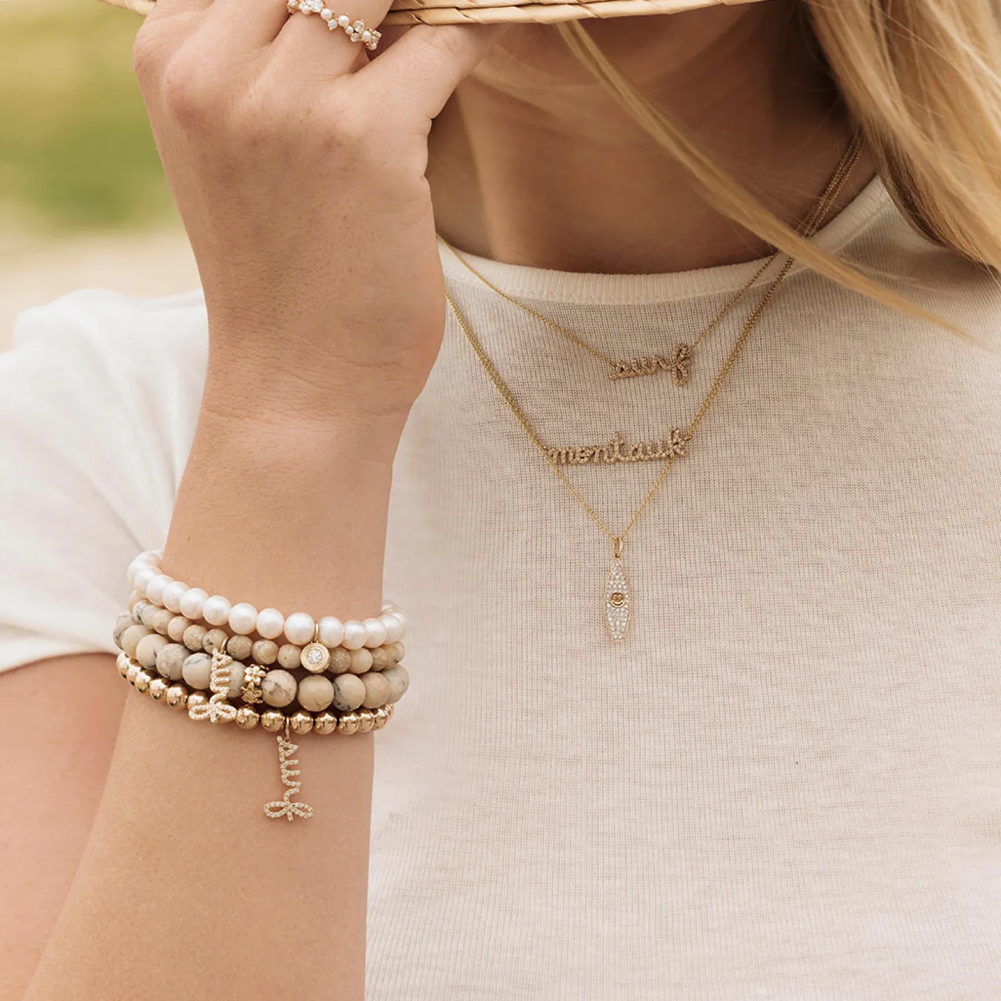 Gold & Diamond Surf Necklace