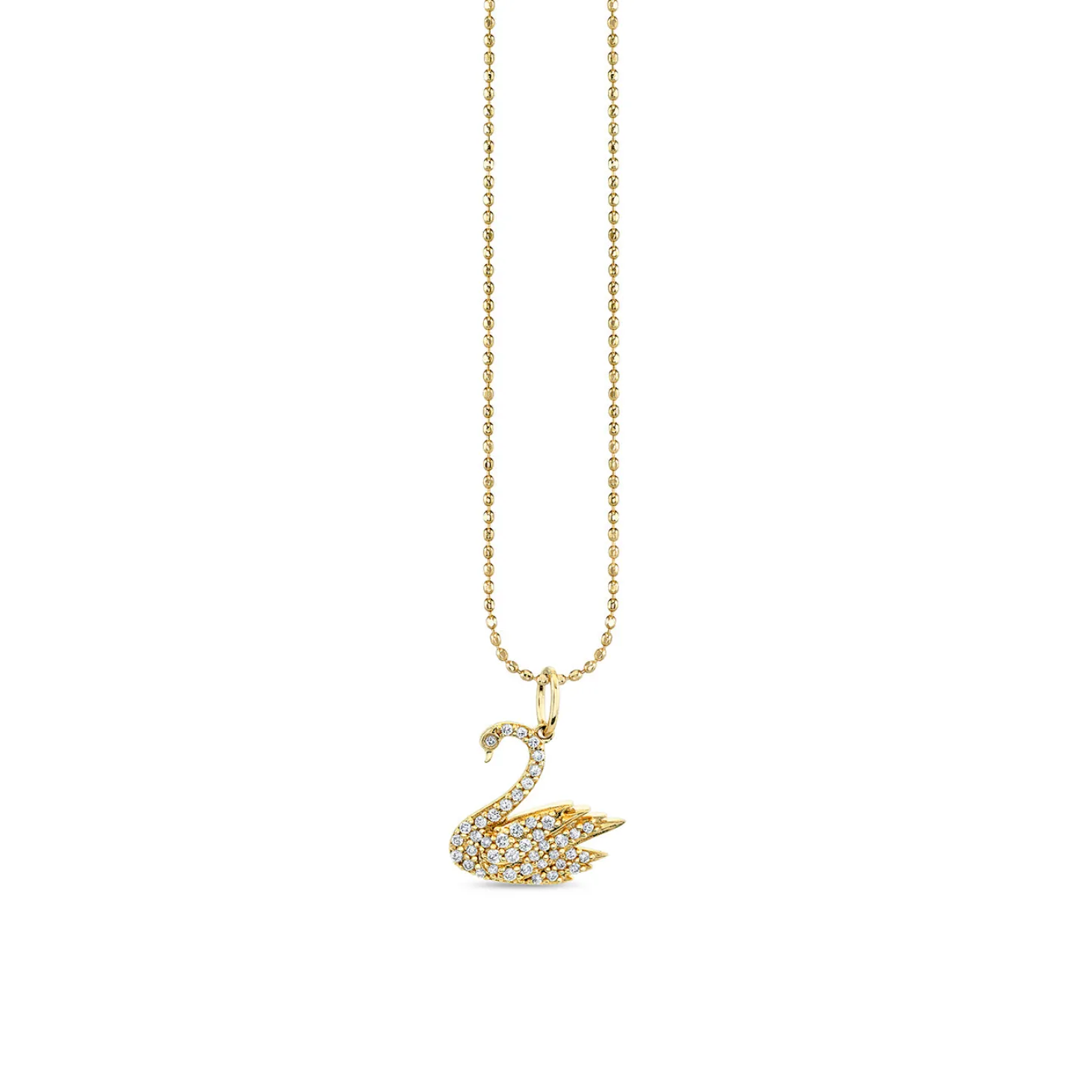 Gold & Diamond Swan Charm