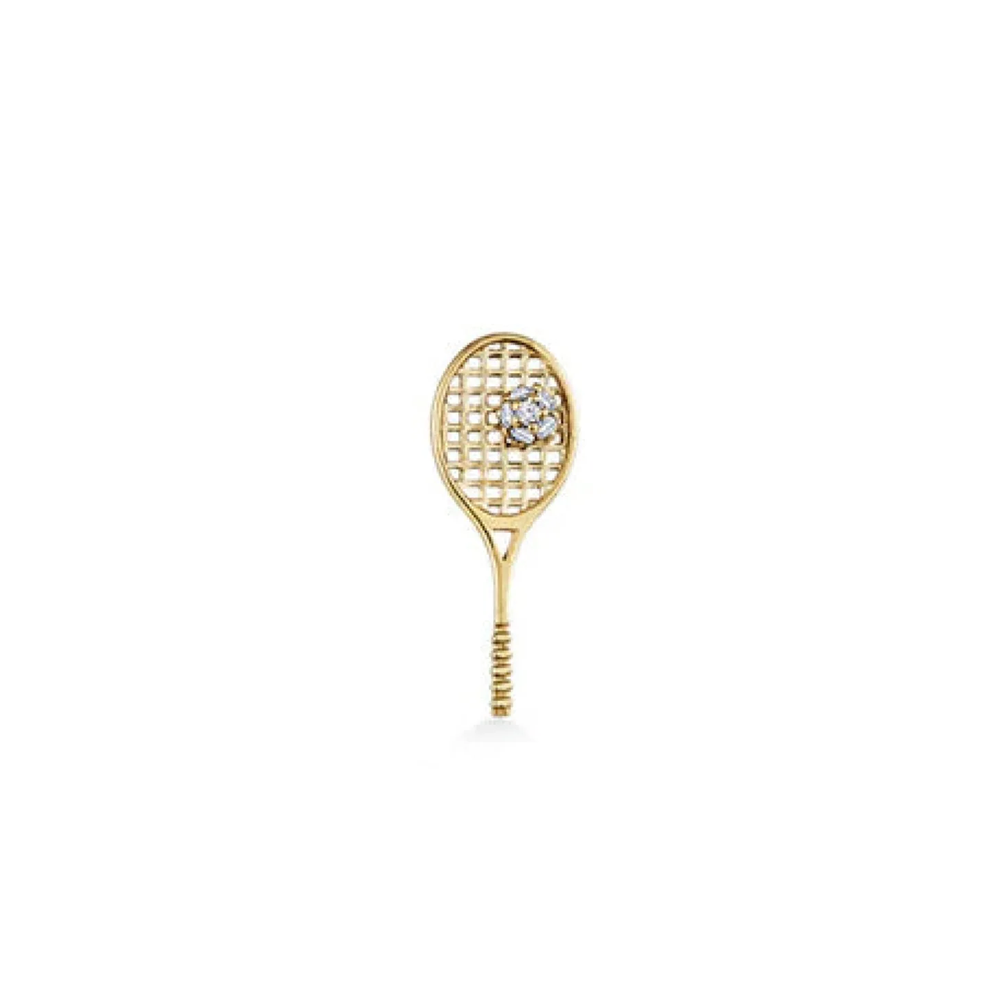 Gold & Diamond Tennis Racquet Stud