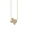 Gold & Diamond Texas State Outline Necklace