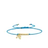 Gold & Diamond Tiny Aquarius Zodiac Cord Bracelet