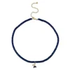 Gold & Diamond Tiny Butterfly Lapis Heishi Necklace