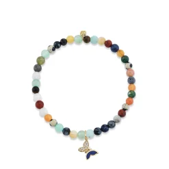 Gold & Diamond Tiny Butterfly on Semi Precious Stones