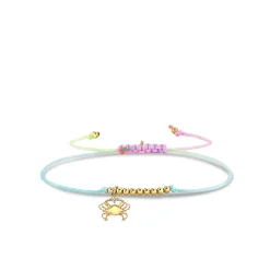 Gold & Diamond Tiny Cancer Zodiac Cord Bracelet