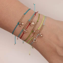 Gold & Diamond Tiny Cancer Zodiac Cord Bracelet