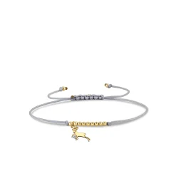 Gold & Diamond Tiny Capricorn Zodiac Cord Bracelet