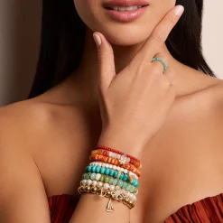 Gold & Diamond Tiny Carved Stone Eternity Ring