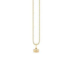 Gold & Diamond Tiny Carved Stone Eye Charm