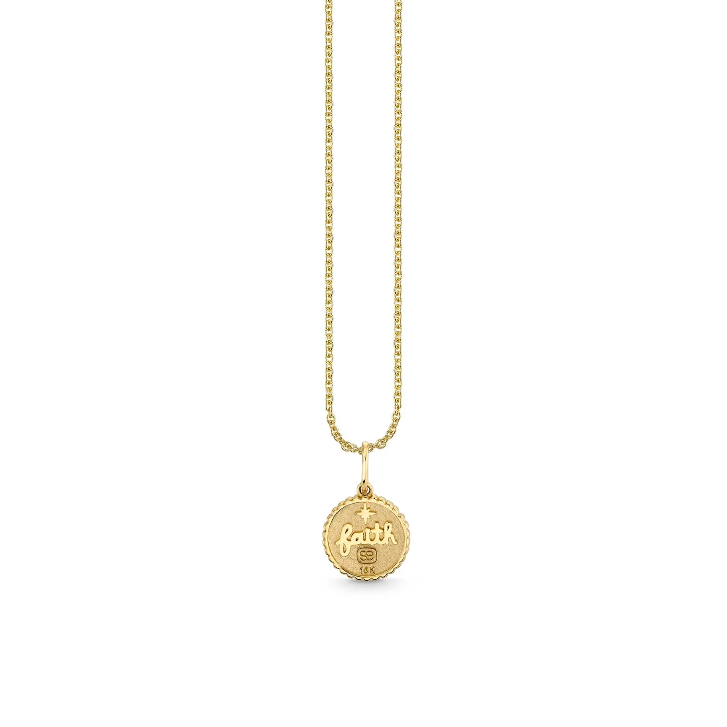 Gold & Diamond Tiny Cross Coin Charm
