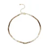 Gold & Diamond Tiny Daisy Rondelle Quartz Choker
