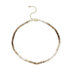 Gold & Diamond Tiny Daisy Rondelle Quartz Choker