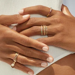 Gold & Diamond Tiny Daisy Eternity Ring