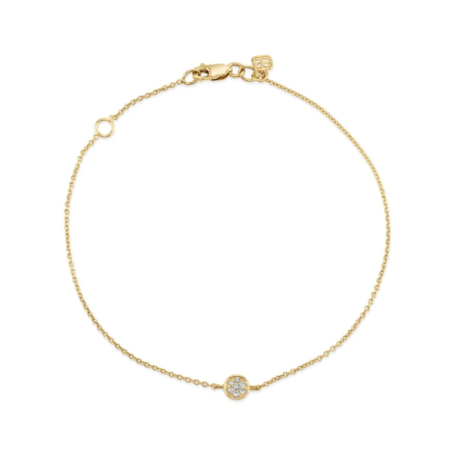 Gold & Diamond Tiny Disc Bracelet
