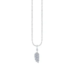Gold & Diamond Tiny Feather Charm