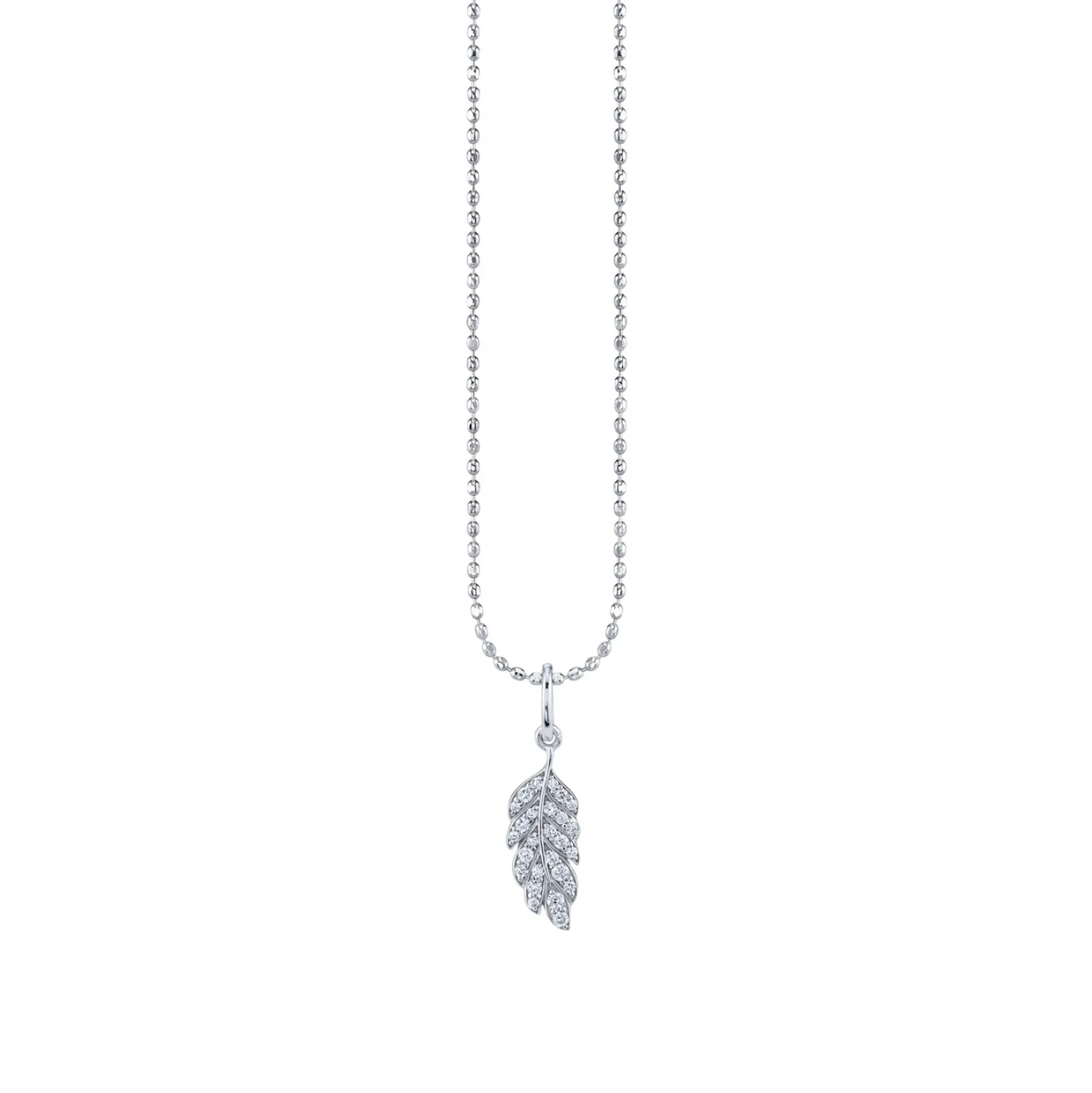 Gold & Diamond Tiny Feather Charm