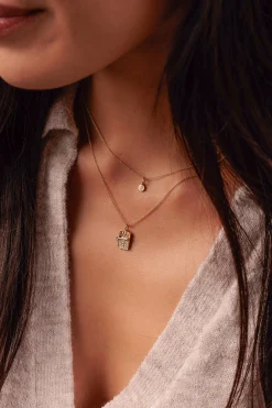Gold & Diamond Tiny Fluted Charm