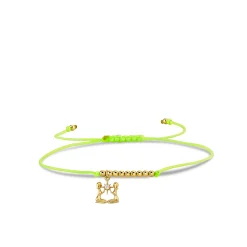 Gold & Diamond Tiny Gemini Zodiac Cord Bracelet