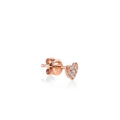 Gold & Diamond Tiny Heart Stud