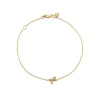 Gold & Diamond Tiny Hummingbird Bracelet