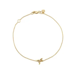 Gold & Diamond Tiny Hummingbird Bracelet
