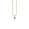 Gold & Diamond Tiny Hummingbird Charm