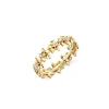 Gold & Diamond Tiny Plumeria Eternity Ring