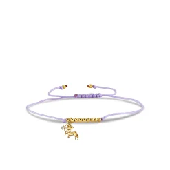 Gold & Diamond Tiny Sagittarius Zodiac Cord Bracelet