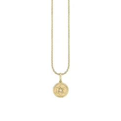 Gold & Diamond Tiny Star of David Coin