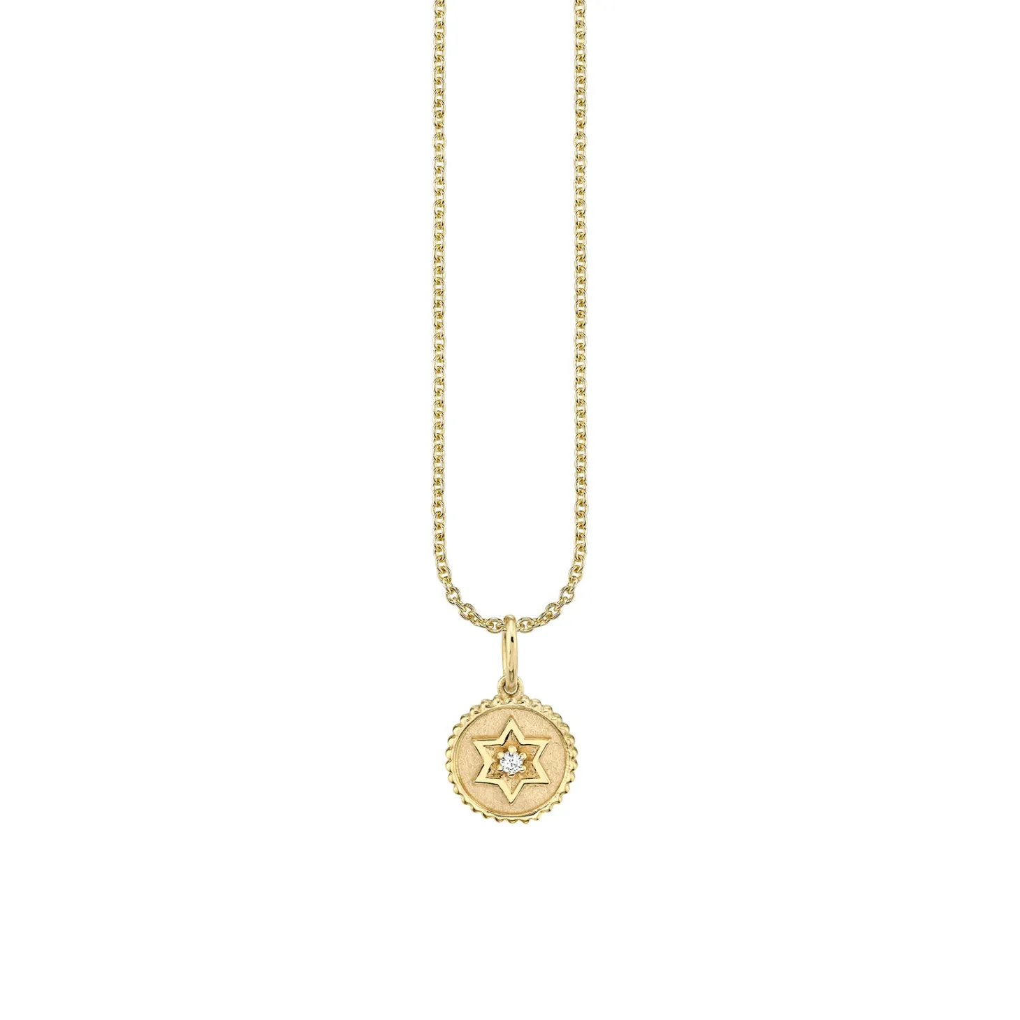 Gold & Diamond Tiny Star of David Coin