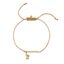 Gold & Diamond Tiny Virgo Zodiac Cord Bracelet