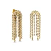 Gold & Diamond Trio Chain Drop Earring