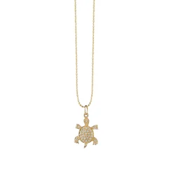 Gold & Diamond Turtle Charm