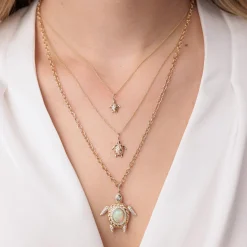 Gold & Diamond Turtle Charm