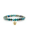 Gold & Diamond Turtle on Jasper