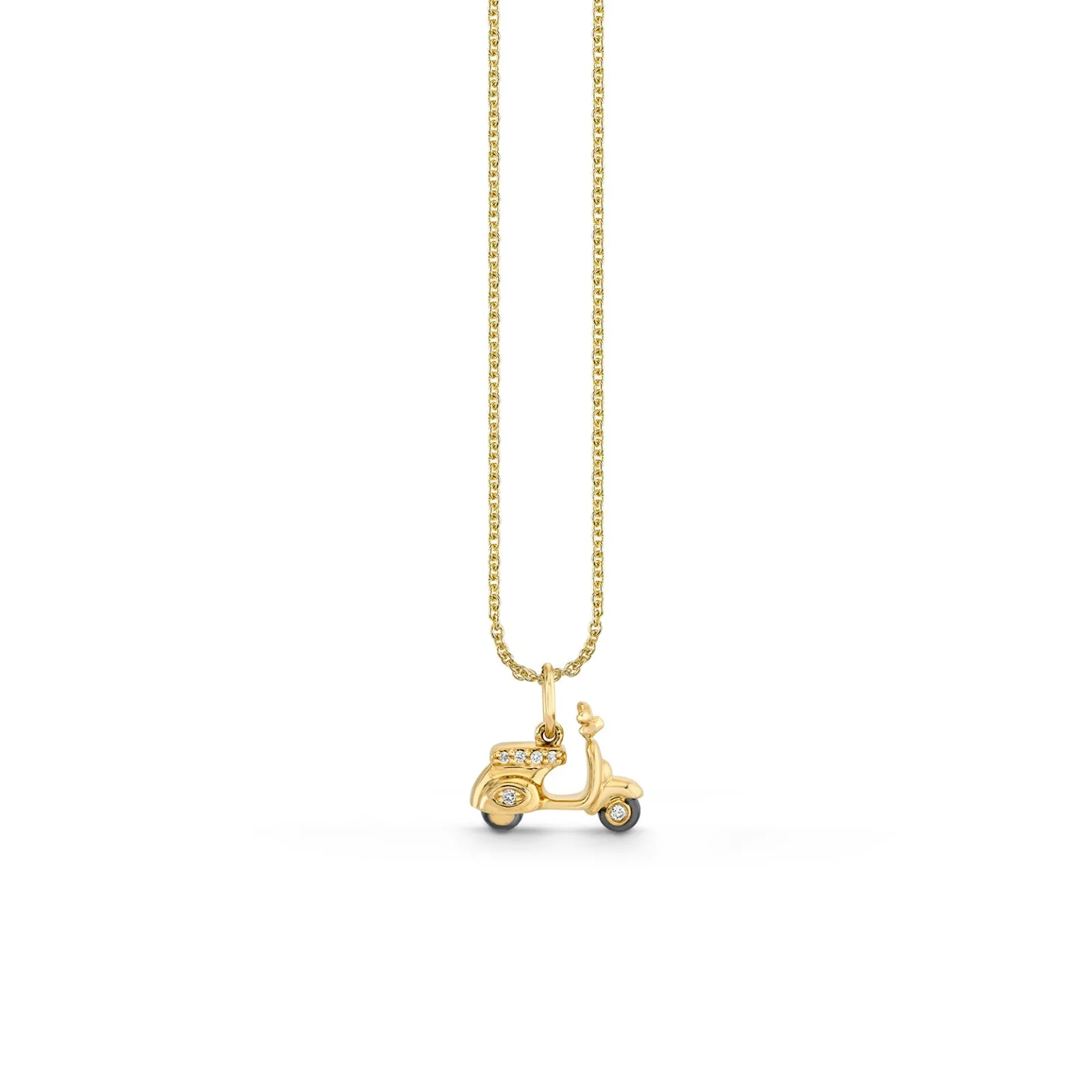Gold & Diamond Vespa Scooter Charm