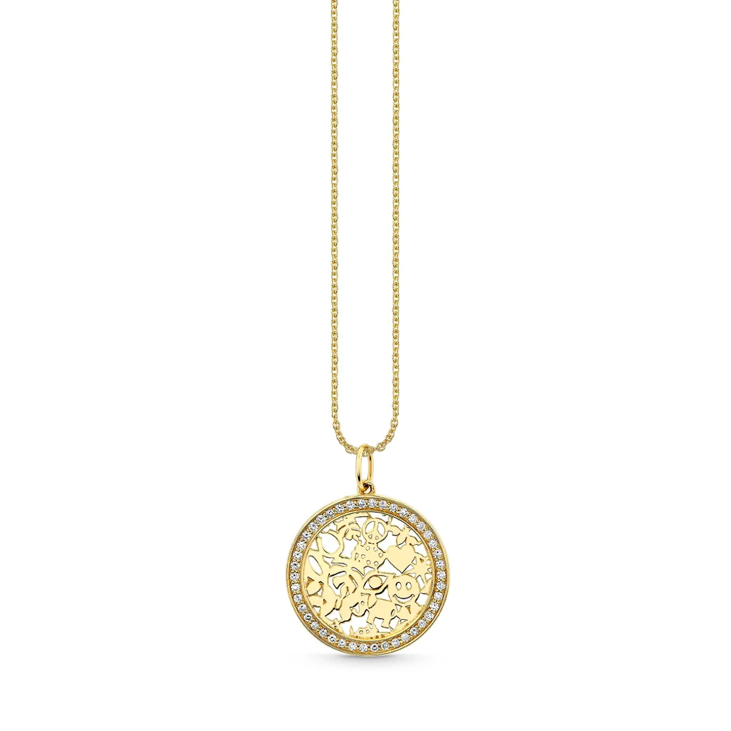 Gold & Diamond Wallpaper Circle Charm