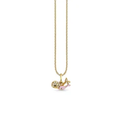 Gold & Diamond Whale Family Charm