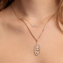 Gold & Diamond Wild Script Necklace